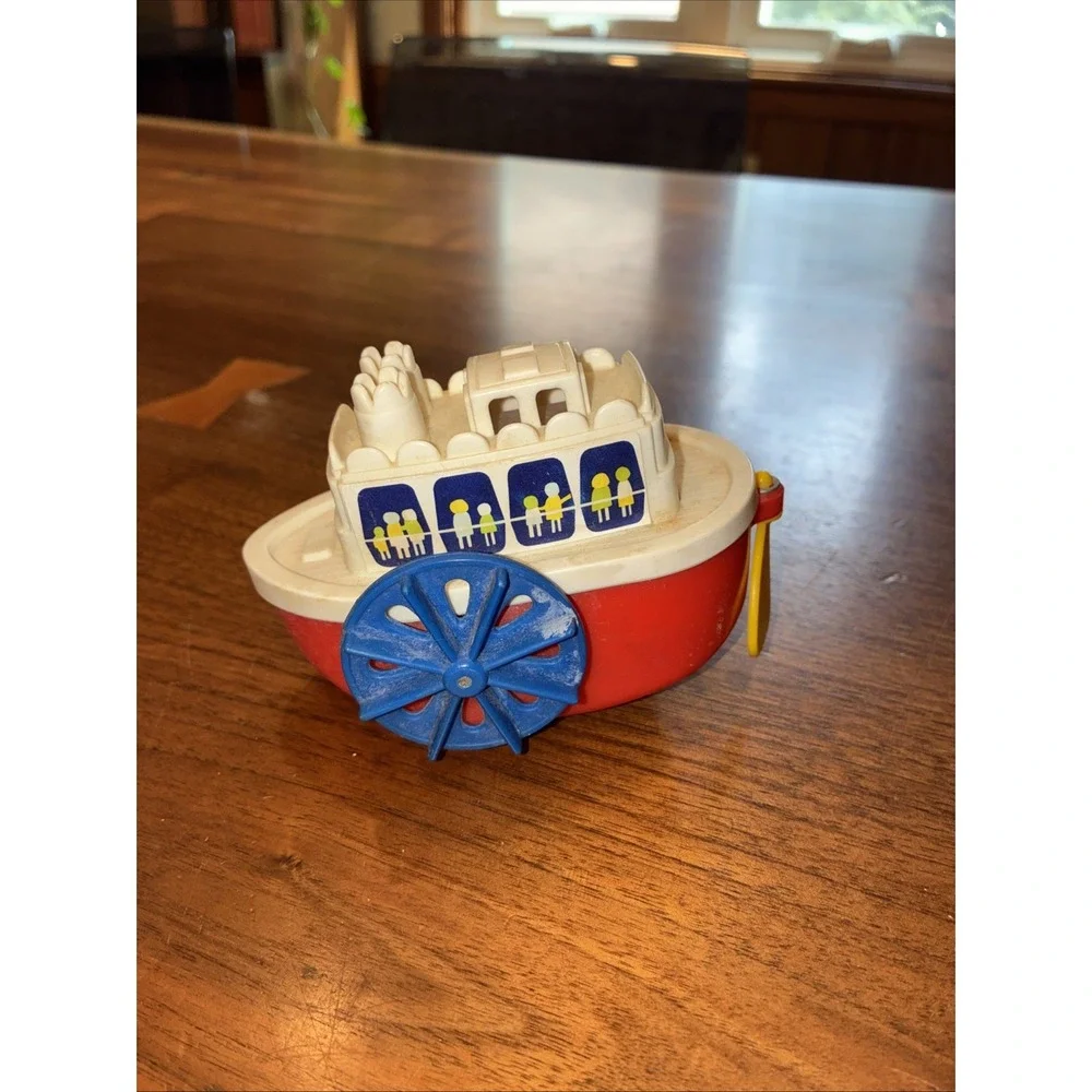 Vintage Tomy Bath Wind Up Toy Boats Side Wheel Ferry WORKS 1976 Japan